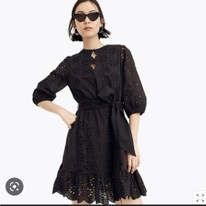 J. Crew black eyelet dress. Size medium